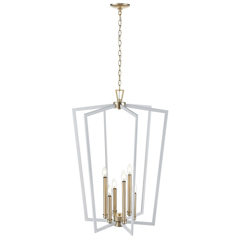 Millennium Lighting Lizabeth 6Lt Pendant, White/Modern Gold