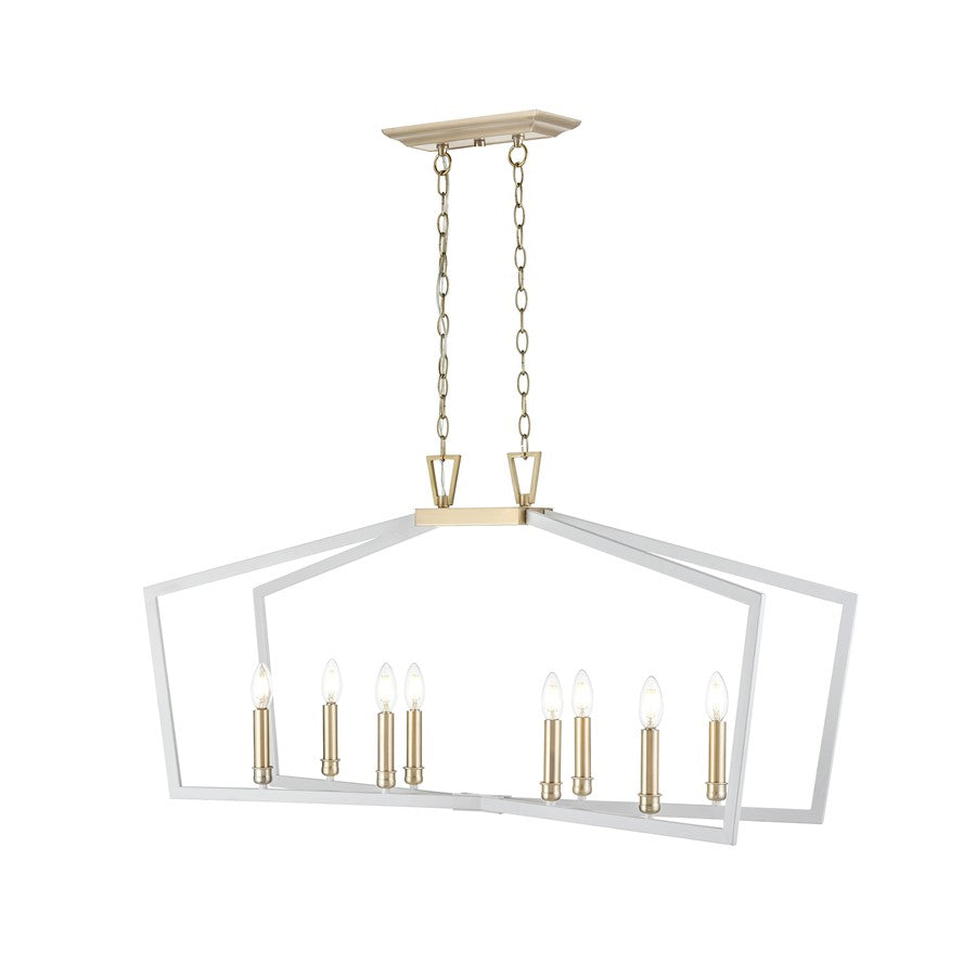 Millennium Lighting Lizabeth 8Lt Pendant, White/Modern Gold - 4528-MW-MG