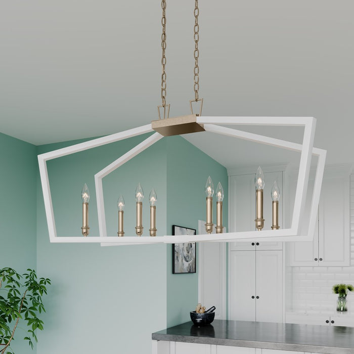 Millennium Lighting Lizabeth 8Lt Pendant, White/Modern Gold