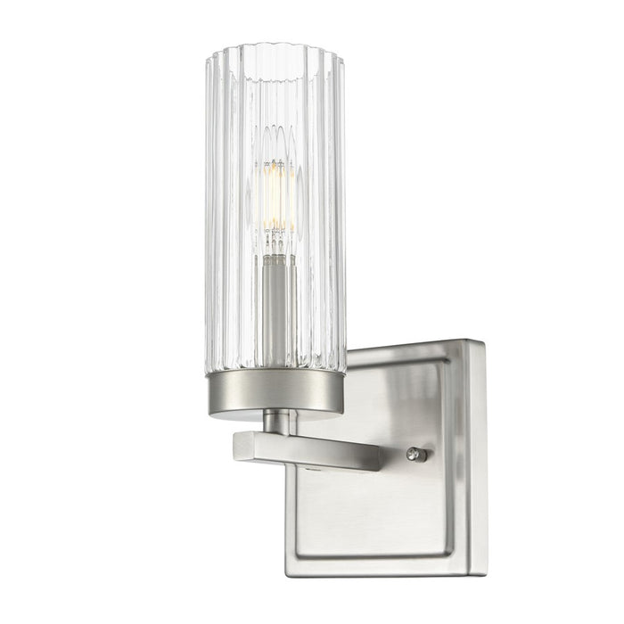 Millennium Lighting Iversen 1Lt 5" Wall Sconce, Nickel/Clear Reeded - 46001-BN