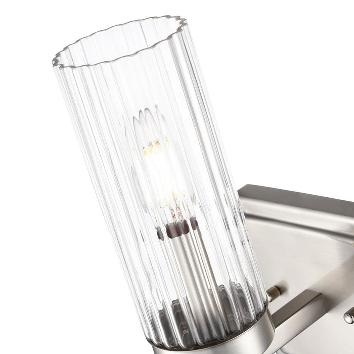 Millennium Lighting Iversen 1Lt 5" Wall Sconce, Nickel/Clear Reeded