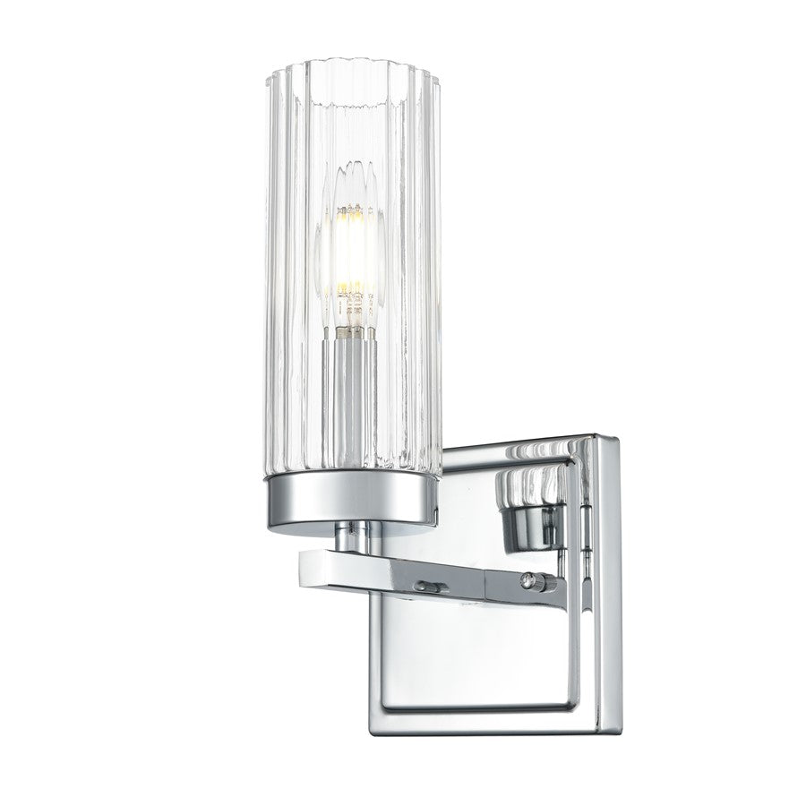 Millennium Lighting Iversen 1Lt 5" Wall Sconce, Chrome/Clear Reeded - 46001-CH