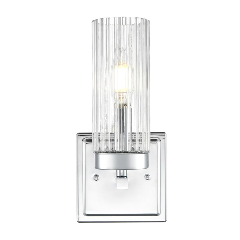 Millennium Lighting Iversen 1Lt 5" Wall Sconce, Chrome/Clear Reeded