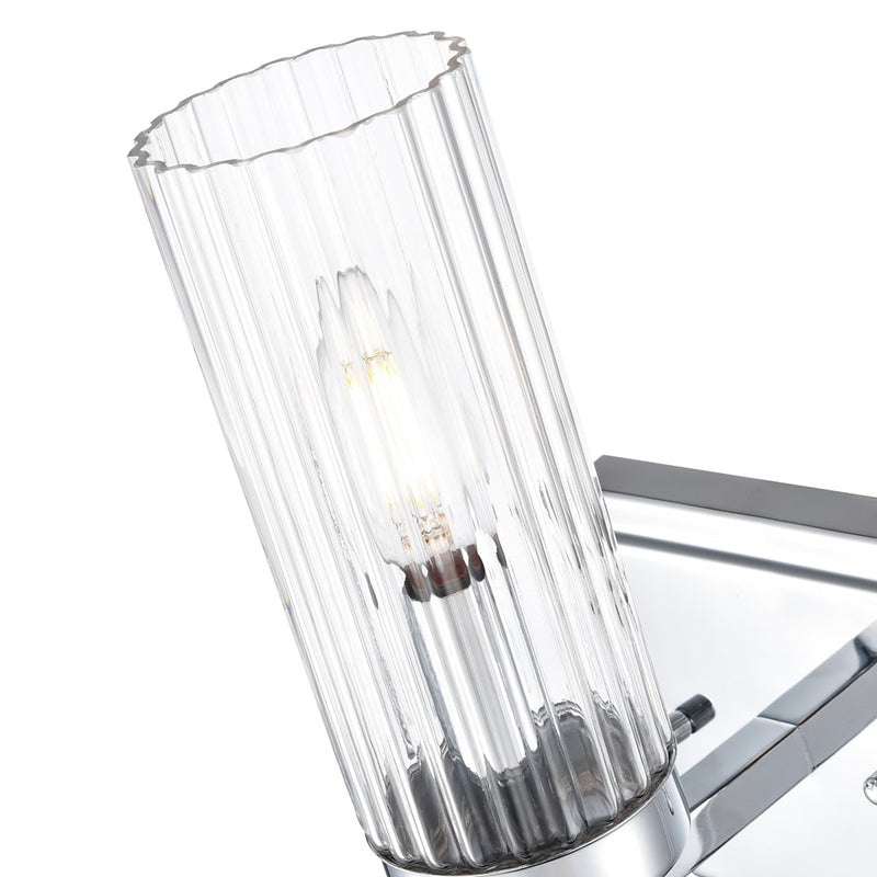 Millennium Lighting Iversen 1Lt 5" Wall Sconce, Chrome/Clear Reeded