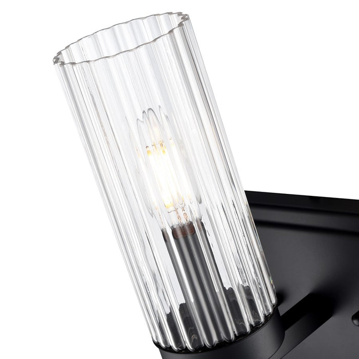 Millennium Lighting Iversen 1Lt 5" Wall Sconce, Black/Clear Reeded