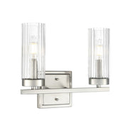 Millennium Lighting Iversen 2Lt 13" Vanity, Nickel/Clear Reeded - 46002-BN