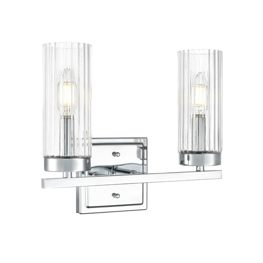 Millennium Lighting Iversen 2Lt 13" Vanity, Chrome/Clear Reeded - 46002-CH