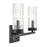 Millennium Lighting Iversen 2Lt 13" Vanity, Black/Clear Reeded