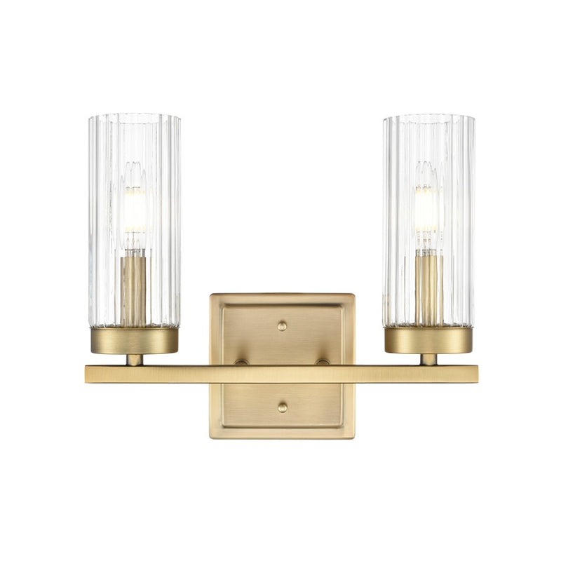 Millennium Lighting Iversen 2Lt 13" Vanity, Brass/Clear Reeded