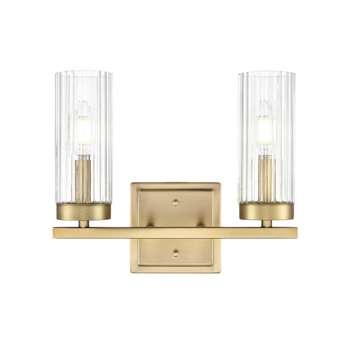 Millennium Lighting Iversen 2Lt 13" Vanity, Brass/Clear Reeded