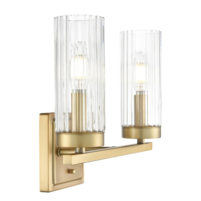 Millennium Lighting Iversen 2Lt 13" Vanity, Brass/Clear Reeded