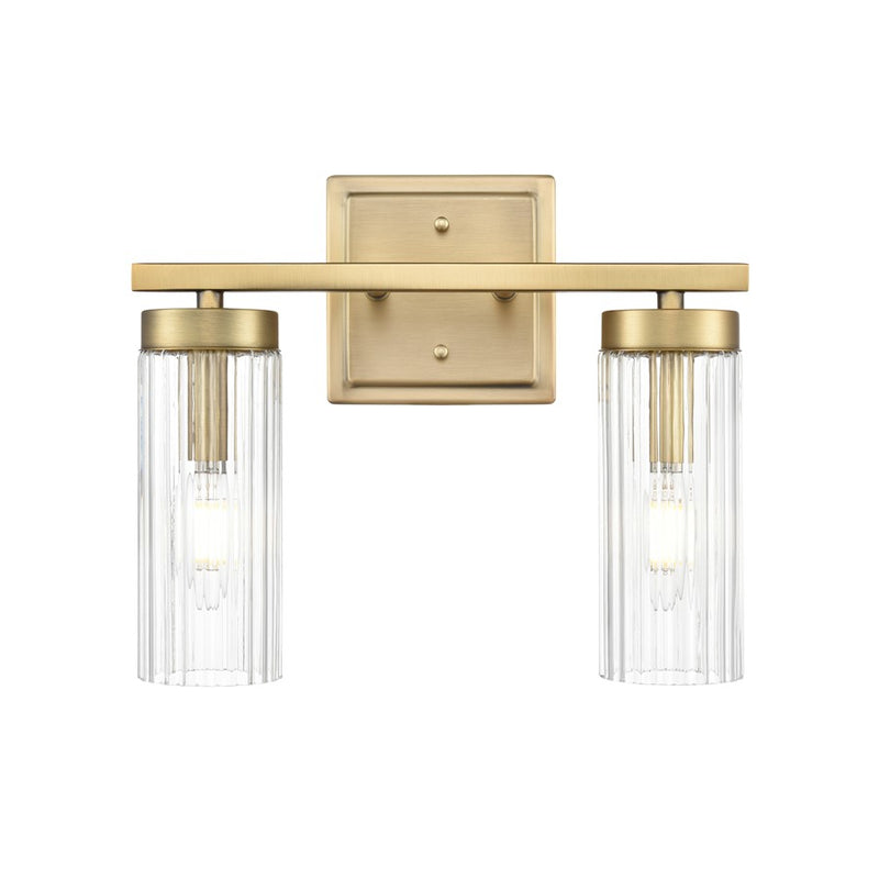 Millennium Lighting Iversen 2Lt 13" Vanity, Brass/Clear Reeded