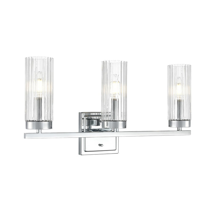 Millennium Lighting Iversen 3Lt 21" Vanity, Chrome/Clear Reeded - 46003-CH