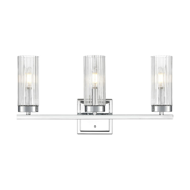 Millennium Lighting Iversen 3Lt 21" Vanity, Chrome/Clear Reeded