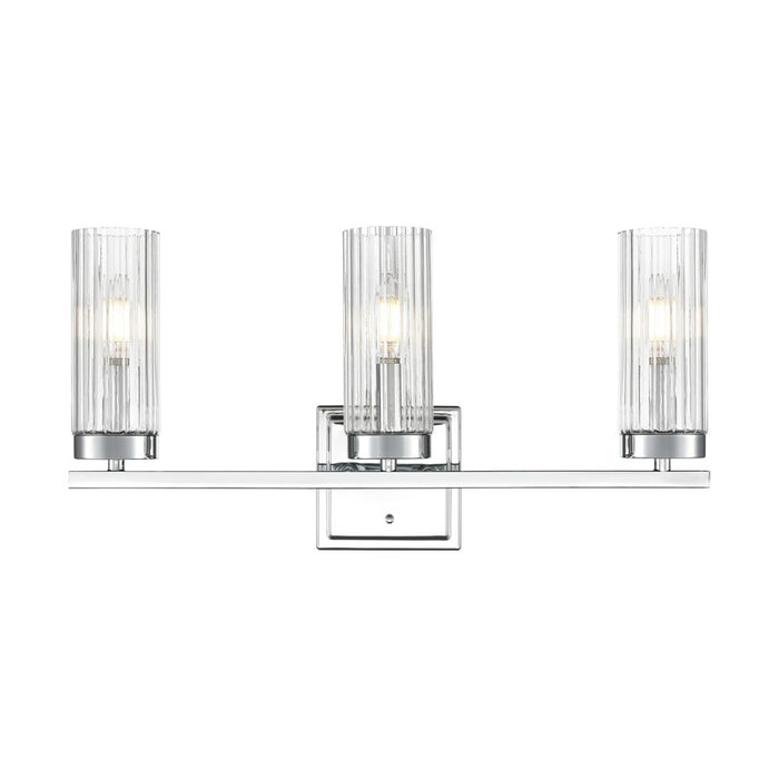 Millennium Lighting Iversen 3Lt 21" Vanity, Chrome/Clear Reeded