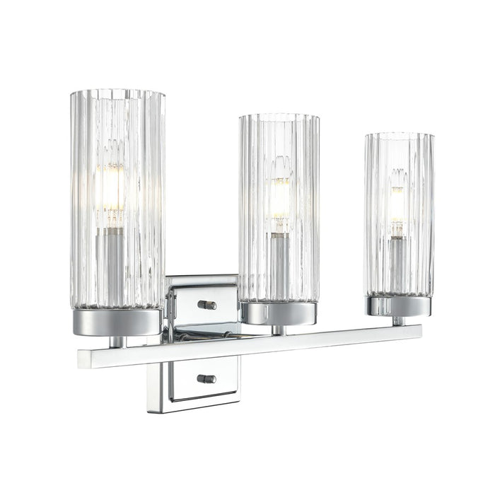 Millennium Lighting Iversen 3Lt 21" Vanity, Chrome/Clear Reeded