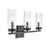 Millennium Lighting Iversen 3Lt 21" Vanity, Black/Clear Reeded