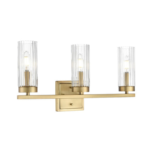 Millennium Lighting Iversen 3Lt 21" Vanity, Brass/Clear Reeded - 46003-VB