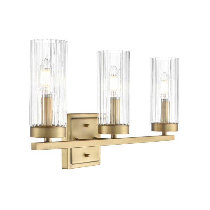 Millennium Lighting Iversen 3Lt 21" Vanity, Brass/Clear Reeded