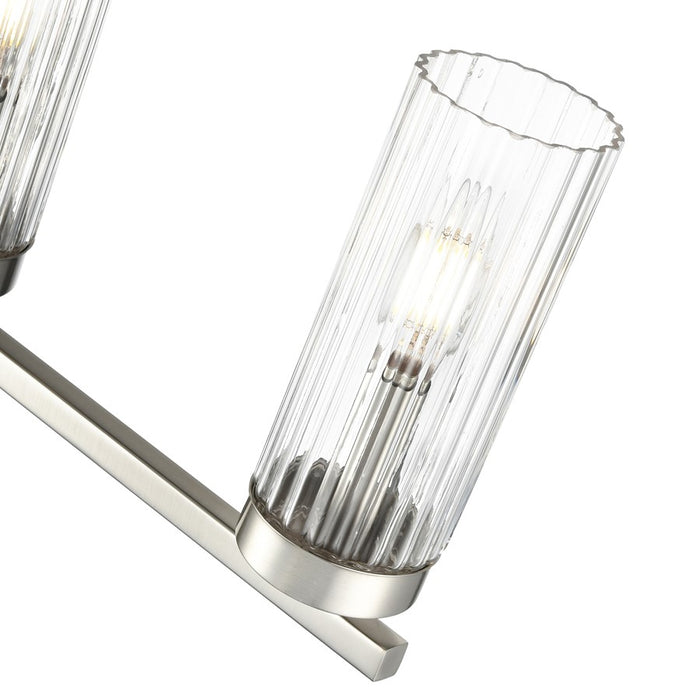 Millennium Lighting Iversen 4Lt 30" Vanity, Nickel/Clear Reeded