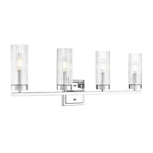 Millennium Lighting Iversen 4Lt 30" Vanity, Chrome/Clear Reeded - 46004-CH