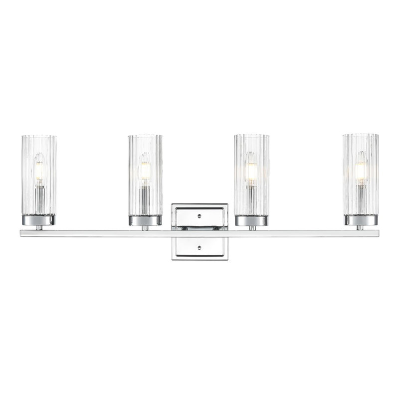 Millennium Lighting Iversen 4Lt 30" Vanity, Chrome/Clear Reeded