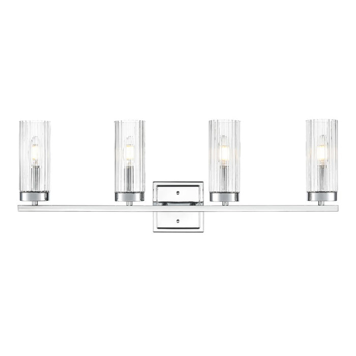 Millennium Lighting Iversen 4Lt 30" Vanity, Chrome/Clear Reeded