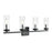 Millennium Lighting Iversen 4Lt 30" Vanity, Black/Clear Reeded - 46004-MB
