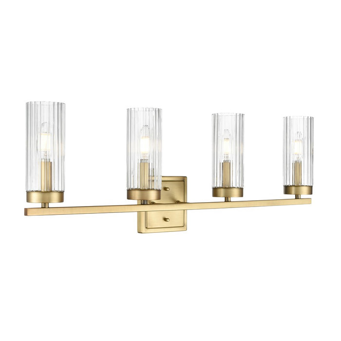 Millennium Lighting Iversen 4Lt 30" Vanity, Brass/Clear Reeded - 46004-VB