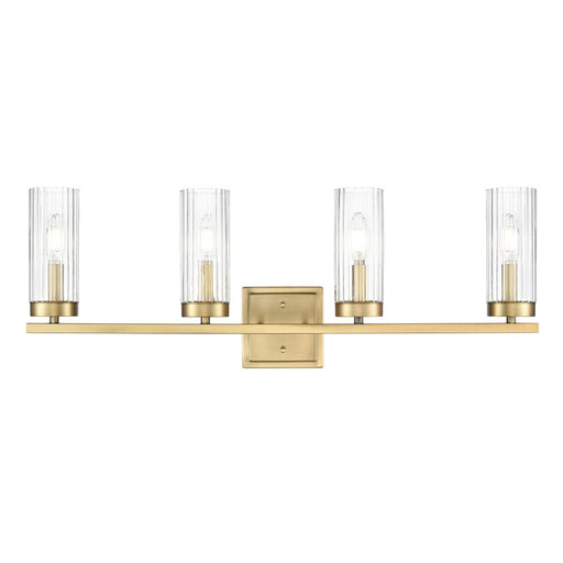 Millennium Lighting Iversen 4Lt 30" Vanity, Brass/Clear Reeded