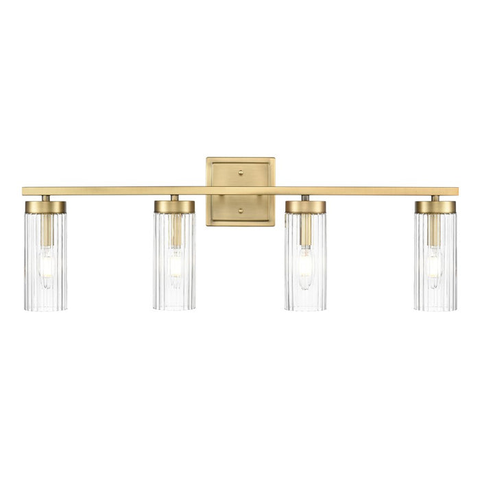 Millennium Lighting Iversen 4Lt 30" Vanity, Brass/Clear Reeded