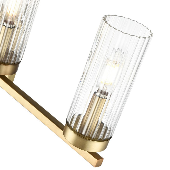 Millennium Lighting Iversen 4Lt 30" Vanity, Brass/Clear Reeded