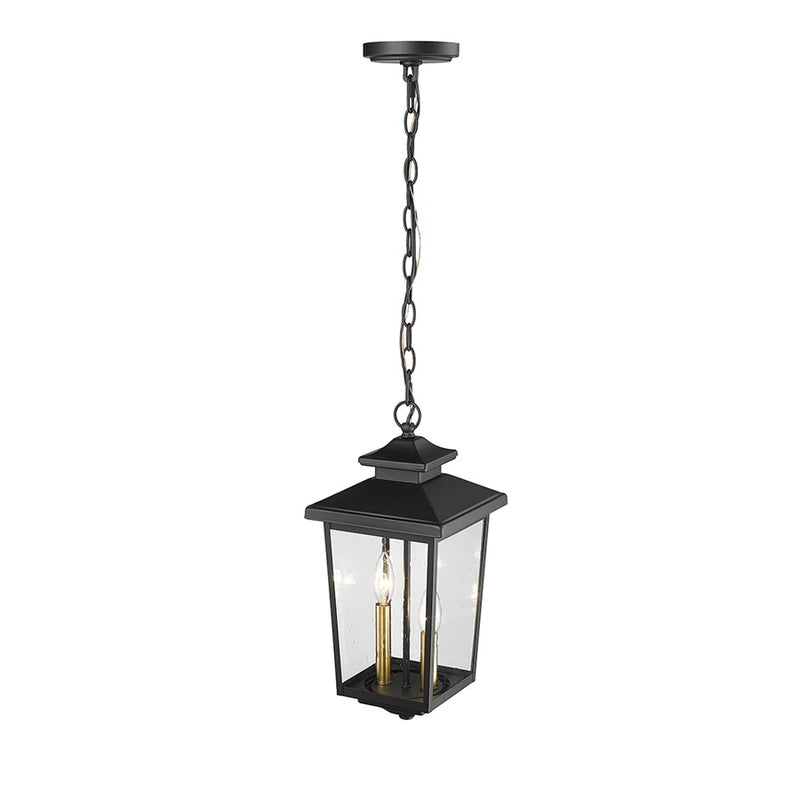Millennium Lighting Eldrick 2Lt Outdoor Hanging Lantern, Black