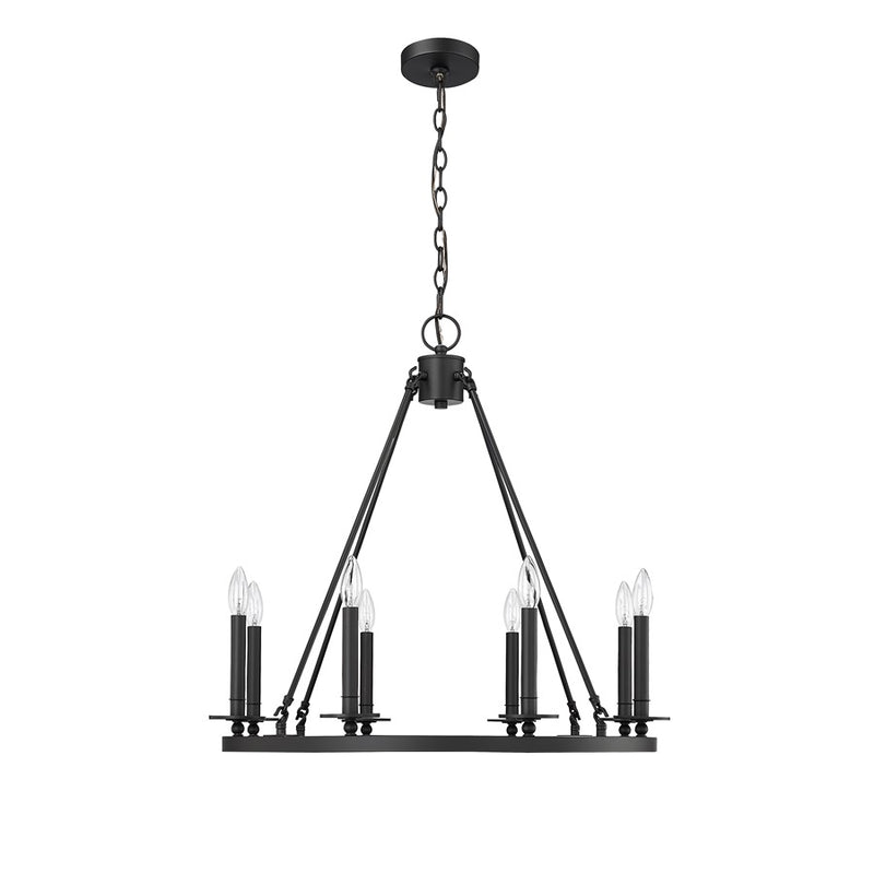 Millennium Lighting Florence 8Lt Chandelier, Black - 46708-MB