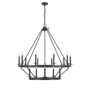 Millennium Lighting Florence 15Lt Chandelier, Black - 46715-MB