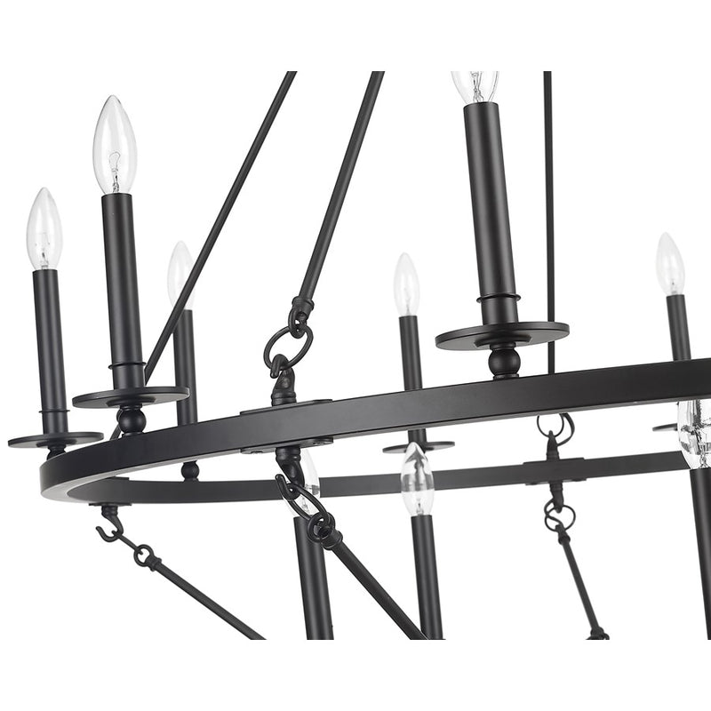 Millennium Lighting Florence 15Lt Chandelier, Black