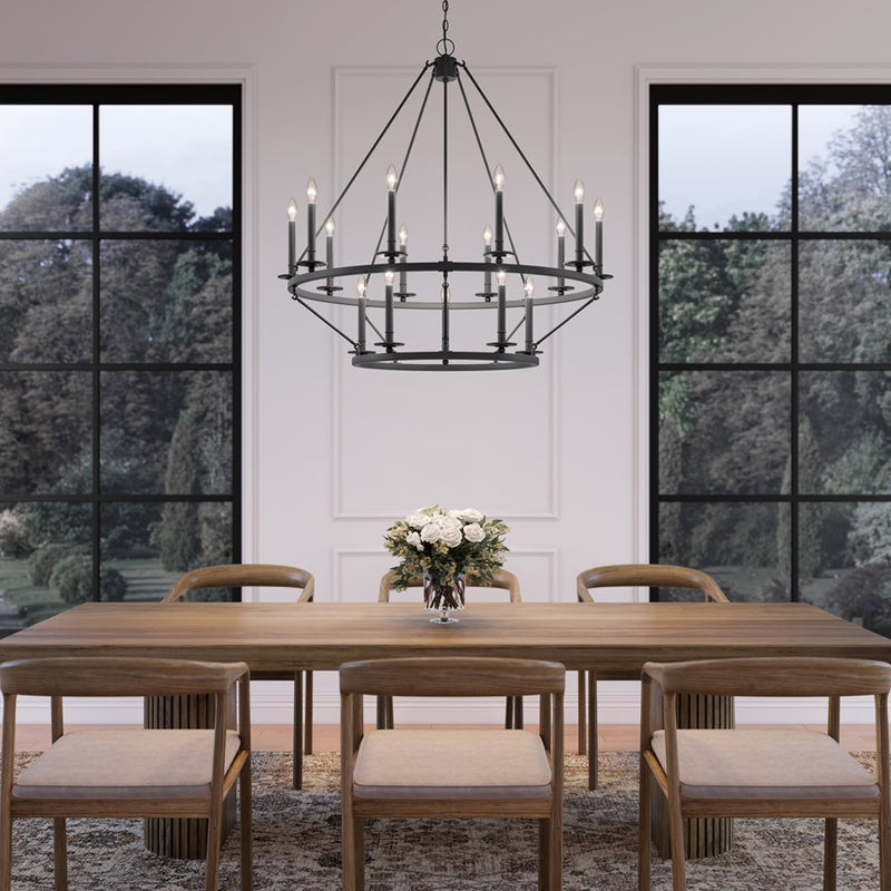 Millennium Lighting Florence 15Lt Chandelier, Black