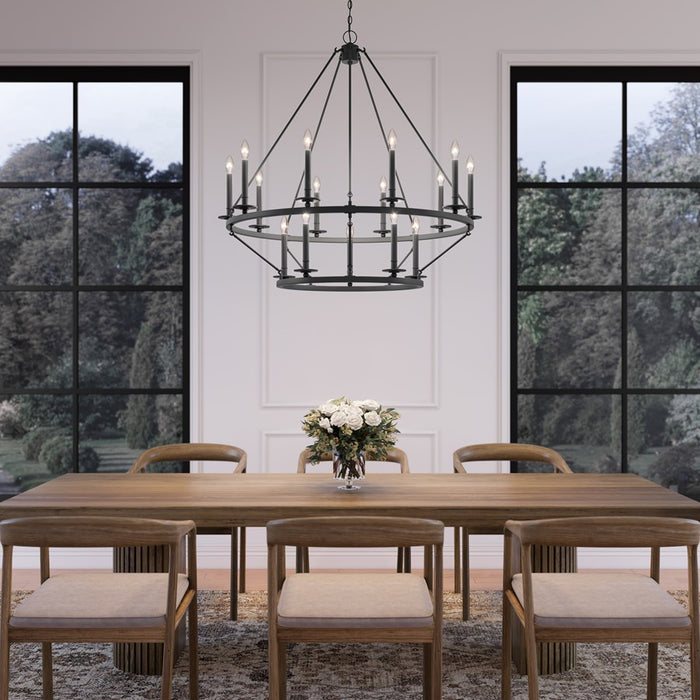 Millennium Lighting Florence 15Lt Chandelier, Black