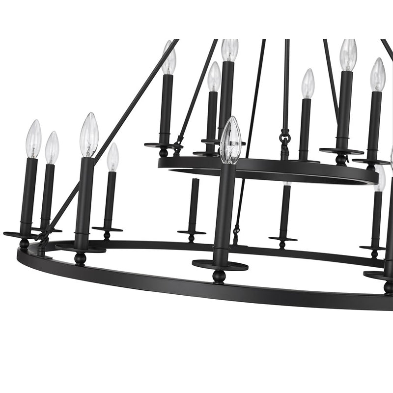 Millennium Lighting Florence 18Lt Chandelier, Black