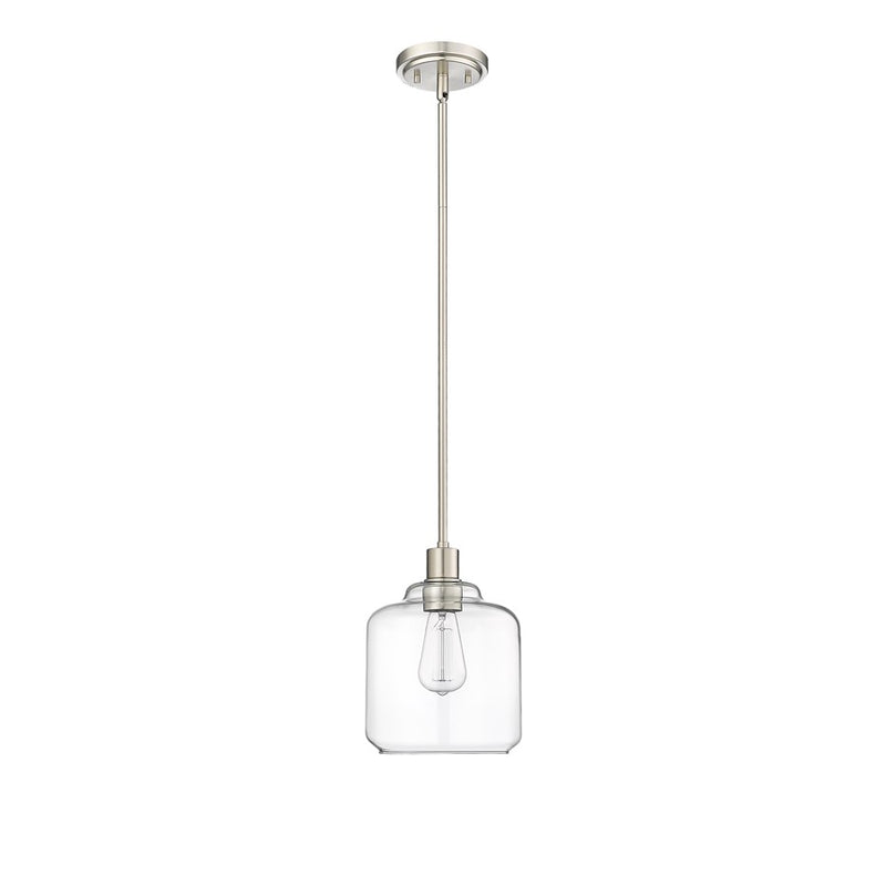 Millennium Lighting Asheville 1Lt Mini-Pendant, Brushed Nickel/Clear - 46901-BN