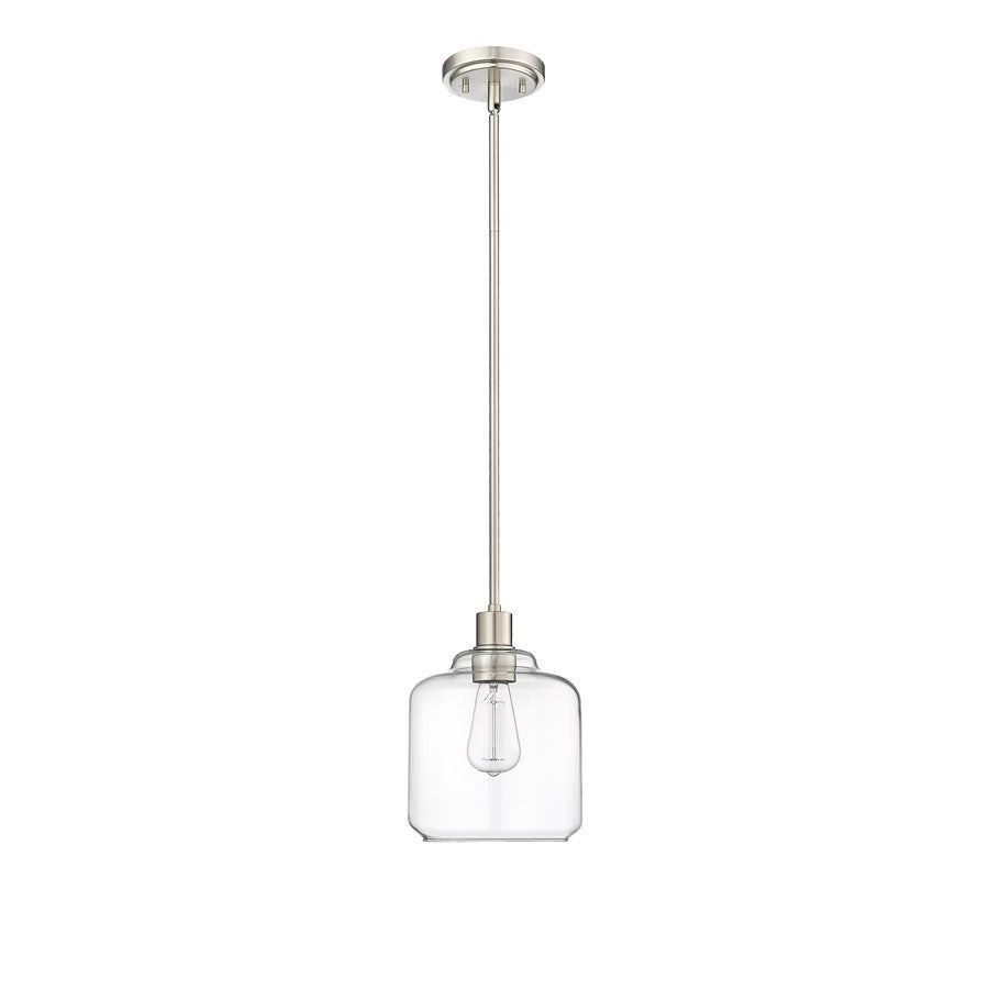 Millennium Lighting Asheville 1Lt Mini-Pendant, Brushed Nickel/Clear - 46901-BN