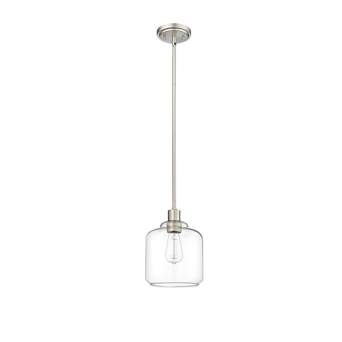 Millennium Lighting Asheville 1Lt Mini-Pendant, Brushed Nickel/Clear