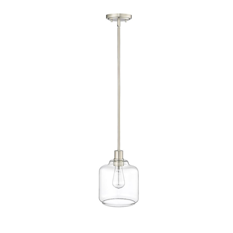 Millennium Lighting Asheville 1Lt Mini-Pendant, Brushed Nickel/Clear