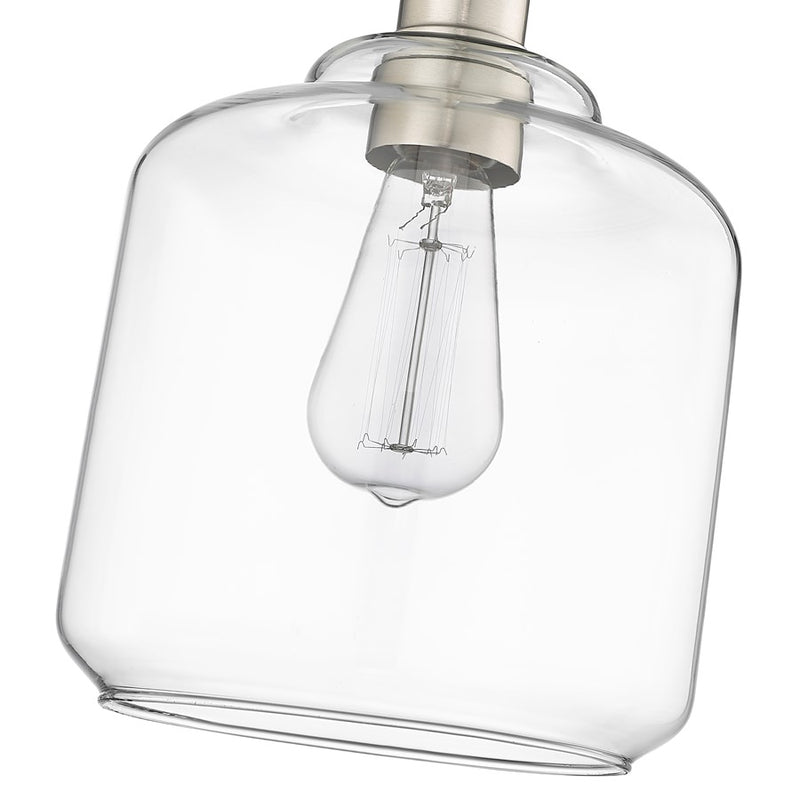 Millennium Lighting Asheville 1Lt Mini-Pendant, Brushed Nickel/Clear