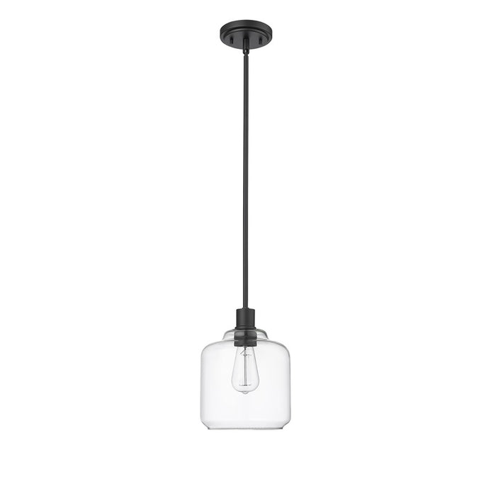 Millennium Lighting Asheville 1Lt Mini-Pendant, Black/Clear - 46901-MB