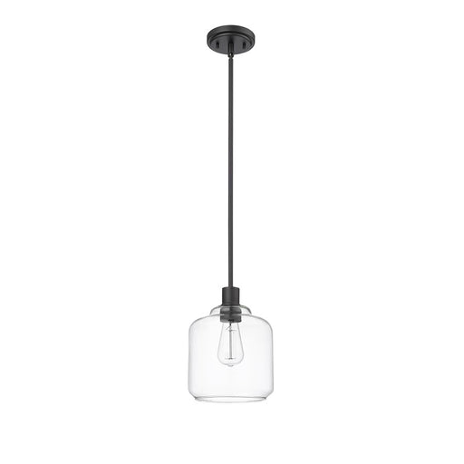 Millennium Lighting Asheville 1Lt Mini-Pendant, Black/Clear