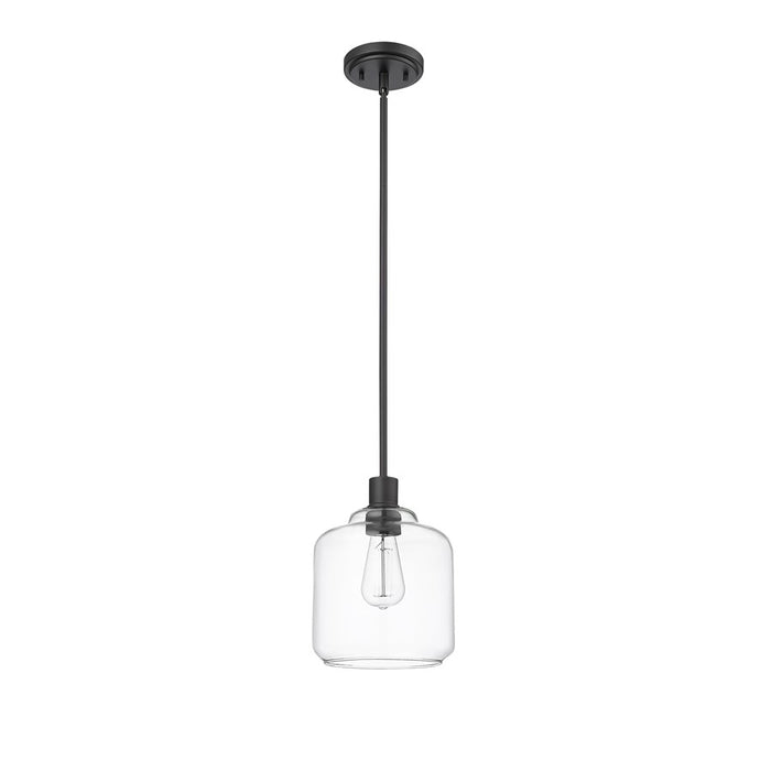 Millennium Lighting Asheville 1Lt Mini-Pendant, Black/Clear