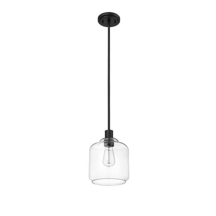 Millennium Lighting Asheville 1Lt Mini-Pendant, Black/Clear