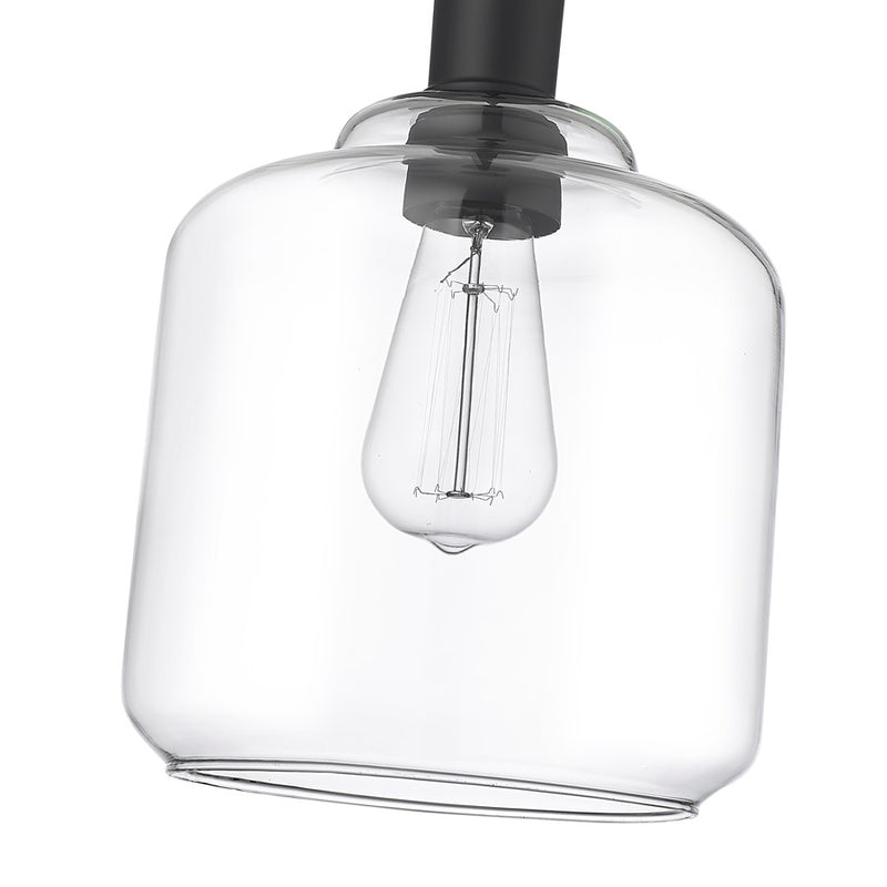 Millennium Lighting Asheville 1Lt Mini-Pendant, Black/Clear