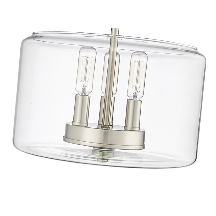 Millennium Lighting Asheville 3Lt Semi-Flush Mount, Nickel/Clear